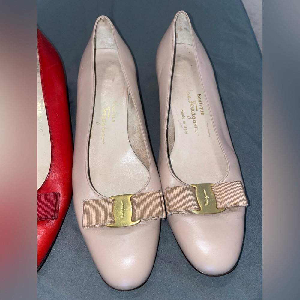 ✨4 for $110✨ Salvatore Ferragamo Vintage Kitten Heels Loafer Pumps Size 9.5 & 10 - Picture 4 of 10
